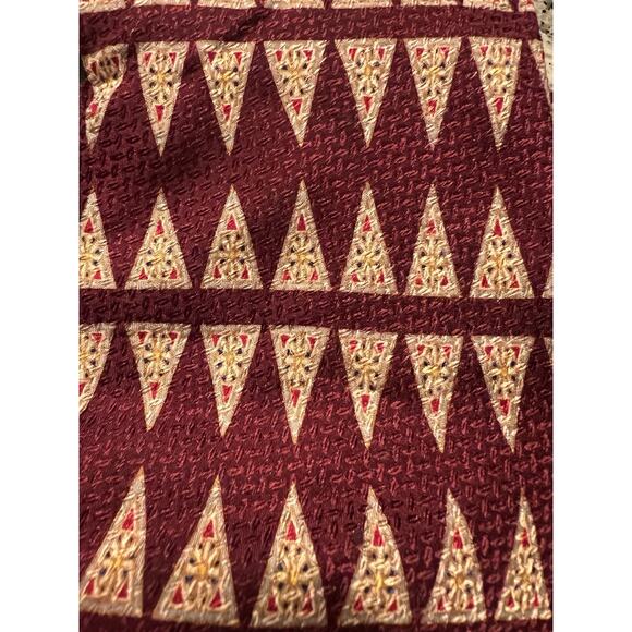 Barbara Blank Men's Necktie Tie Silk Hand Made USA Beige Burgundy 66 1/2" 90s - Picture 7 of 8
